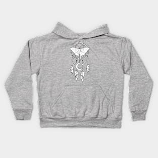 Luna Moth Dreamcatcher Tattoo graphic design Kids Hoodie